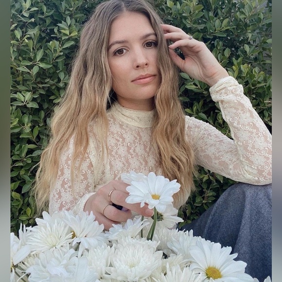 Lani the Label Ivory Lace Long Sleeve Bodysuit Size Small NWT Romantic Boho Chic - Picture 1 of 11